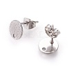 Non-Tarnish 304 Stainless Steel Ear Stud Findings STAS-O119-14B-P-1