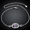 Delicate Silver Plated Brass Cubic Zirconia Filigree Anklets AJEW-BB05248-B-2