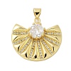 Brass Micro Pave Cubic Zirconia Pendants KK-P293-25B-G-1