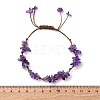 Adjustable Natural Amethyst Braided Bead Bracelets for Women BJEW-U035-02F-5