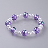 Transparent Acrylic Imitated Pearl  Stretch Kids Bracelets BJEW-JB04575-04-1