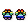 Rainbow Style Pattern Silicone Beads SIL-N005-01-2