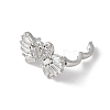 Swan Brass Micro Pave Cubic Zirconia Fold Over Clasps KK-D324-30P-3