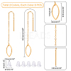 8 Pairs 4 Colors 304 Stainless Steel Ear Thread EJEW-UN0002-03-3