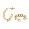 Semicircular Brass Half Hoop Earrings EJEW-Z002-03G-2