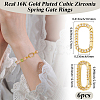 6Pcs Brass Micro Pave Clear Cubic Zirconia Spring Gate Rings KK-BBC0020-05-2