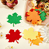 4 Sets Leaf Wool Needle Felting Decoration DIY-MA0006-83B-4