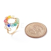 Colorful Glass Braided Ring Open Cuff Ring RJEW-TA00035-4