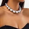 CCB Chunky Bead Ball Iron Chain Necklaces NJEW-K261-04P-1