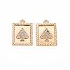 Brass Micro Pave Clear Cubic Zirconia Pendants KK-S356-768-1