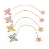 4Pcs Butterfly Sun Acrylic & Alloy Resin Charm Bookmark AJEW-TA00044-2