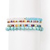 Faceted Glass & Synthetic Turquoise(Dyed) Stretch Beaded Bracelets Sets BJEW-TA00202-03-1