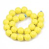 Spray Painted Natural Wood Beads Strands WOOD-S053-56F-2