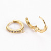 Brass Micro Pave Clear Cubic Zirconia Hoop Earring Findings ZIRC-S068-009A-NF-2