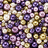 Cheriswelry 12 Strands 12 Styles Baking Painted Pearlized Glass Pearl Round Bead Strands HY-CW0001-03B-3