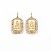 Brass Micro Pave Clear Cubic Zirconia Pendants KK-S356-767A-1