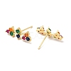 Colorful Cubic Zirconia Bar Shape Stud Earrings KK-H434-28G-2