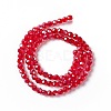 Faceted(32 Facets) Electroplate Glass Bead Strands X-EGLA-R015-4mm-20-3