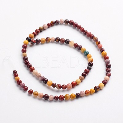 Round Natural Mookaite Gemstone Bead Strands G-J333-06-4mm-1