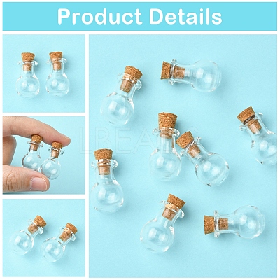 8Pcs Mini High Borosilicate Glass Bottle Bead Containers BOTT-FS0001-01-1