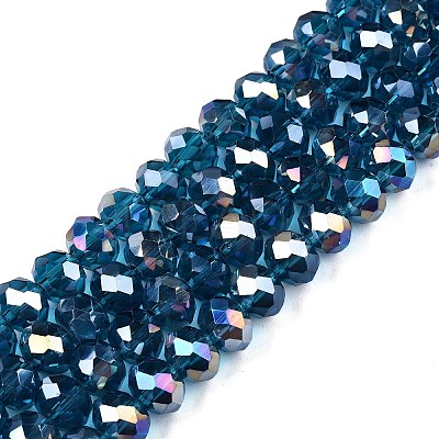 Electroplate Glass Beads Strands EGLA-A044-T8mm-B27-1