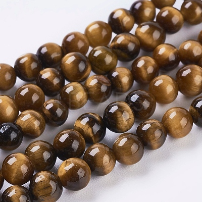 Natural Tiger Eye Beads Strands G-G099-4mm-5-1