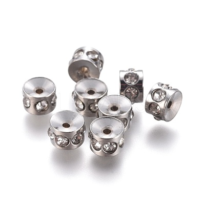 304 Stainless Steel Crystal Rhinestone Beads STAS-E474-54A-P-1