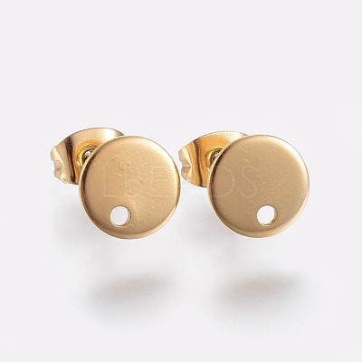 Ion Plating(IP) 304 Stainless Steel Stud Earring Findings STAS-K184-01-02G-1