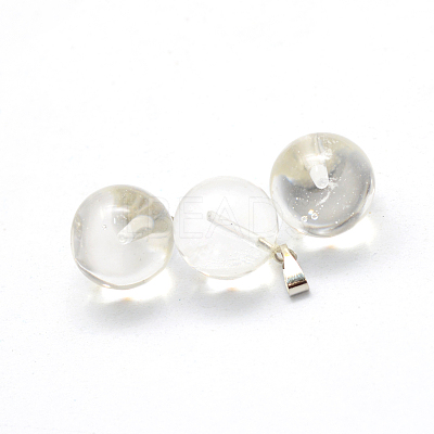 Round Watermelon Stone Glass Pendants G-Q434-10-1