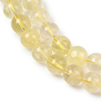 Natural Lemon Quartz(Heated) Beads Strands G-P596-10mm-01-1