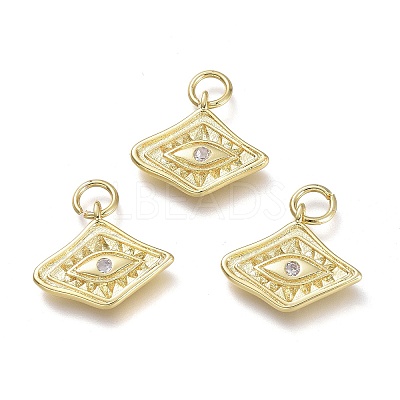 Brass Micro Pave Cubic Zirconia Pendants LS-KK-P188-C03-G-1