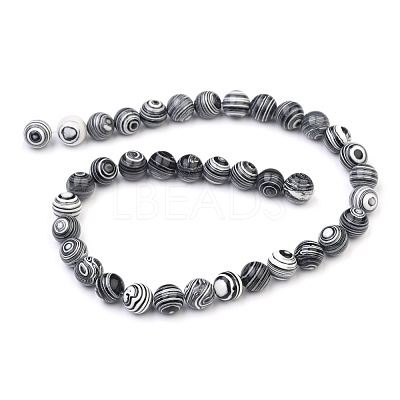 Synthetic Malachite Beads Strands G-I199-32-8mm-K-1