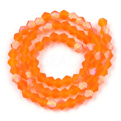 Imitate Austrian Crystal Bicone Frosted Glass Beads Strands EGLA-A039-T4mm-MB11-1