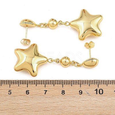 304 Stainless Steel Dangle Stud Earrings EJEW-P325-04A-G-1