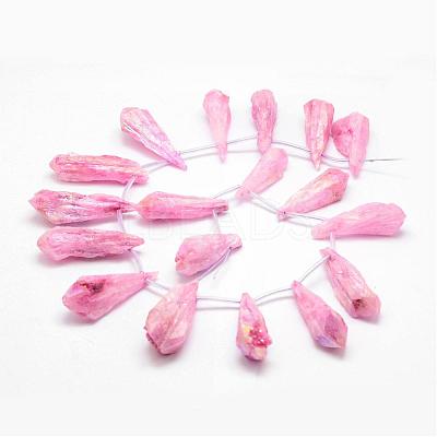 Electroplated Natural Quartz Crystal Beads Strands G-G890-A-06-1