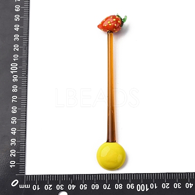 Handmade Glass Fruits Spoons AJEW-A067-01B-1