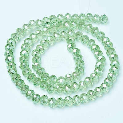 Electroplate Glass Beads Strands X-EGLA-A034-T6mm-B17-1