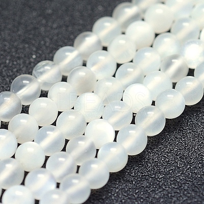 Natural White Moonstone Beads Strands G-P342-02A-4mm-A-1