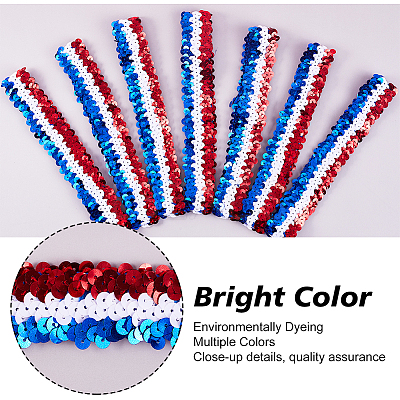 10Pcs Wide Stretch Sparkling Headband MRMJ-GF0001-45B-1