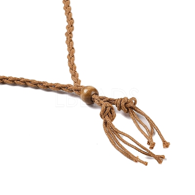 Braided Waxed Cord Empty Macrame Pouch Slider Necklace Making FIND-C061-01C-1