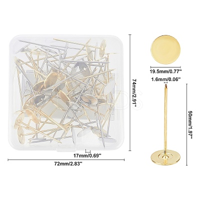 Iron Flat Round Head Nails AJEW-GA0001-51-C-1