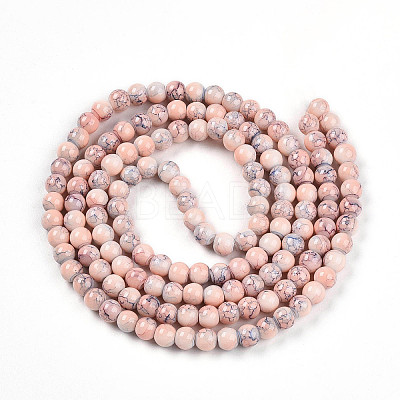 Baking Paint Glass Beads Strands DGLA-N003-6mm-C02-1