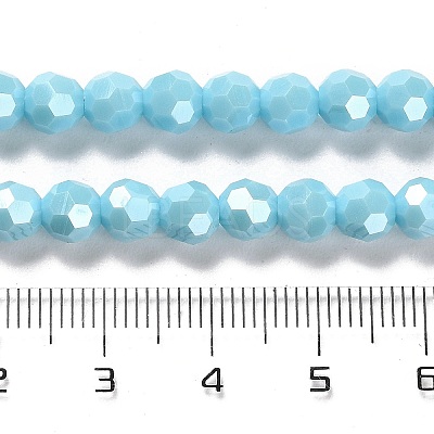Electroplate Opaque Glass Beads Strands X-EGLA-A035-P6mm-A08-1