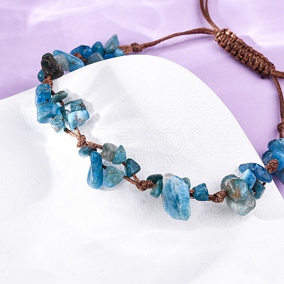 Adjustable Natural Apatite Braided Bead Bracelets for Women BJEW-U035-02N-1
