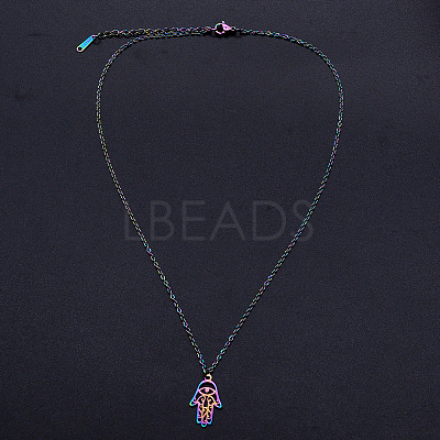 201 Stainless Steel Pendants Necklaces NJEW-S105-JN637-1
