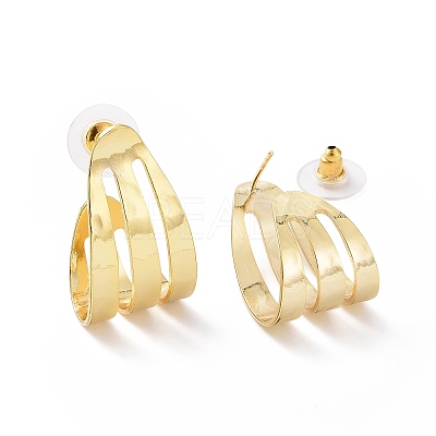 Brass Stud Earrings EJEW-L234-12G-1