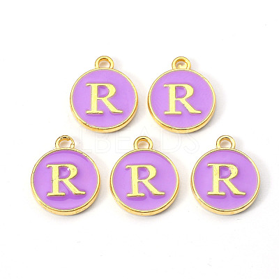 Golden Plated Alloy Enamel Charms X-ENAM-S118-10R-1