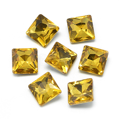 Pointed Back Glass Rhinestone Cabochons RGLA-T027-14x14mm-22-1