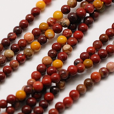 Natural Mookaite Round Bead Strands G-A130-2mm-15-1