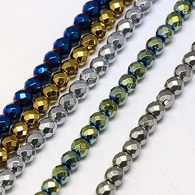 Electroplate Non-magnetic Synthetic Hematite Beads Strands G-J169B-4mm-M-1